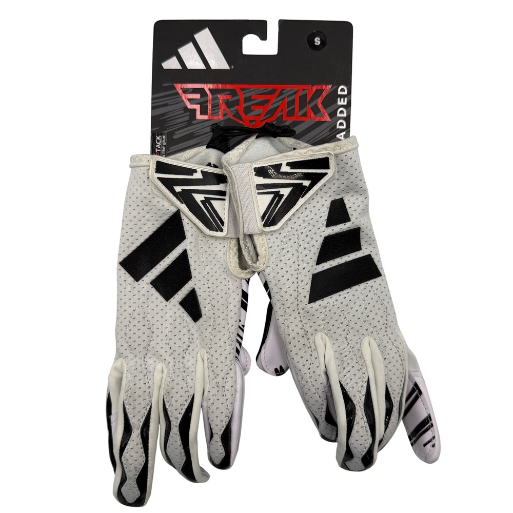 Adidas Freak Padded Football Gloves Mens Small White Black NEW AF1605 GripTack